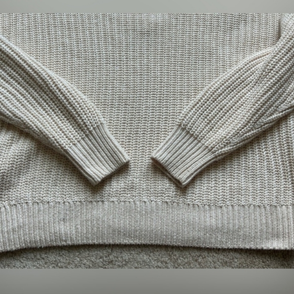 Victorias Secret Pink Heritage V Neck Sweater Cream Oversize Knit Pullov… - Picture 4 of 6